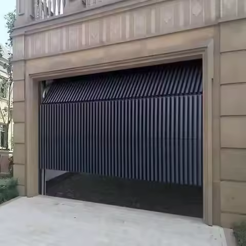 Garage Doors Customized Size 16x8 9x8 10x8ft Aluminum Grill Flush Mount Entry Door Design Black Gara