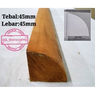 Quater Round Wood /wainscoting/kayu frame /wall moulding /wall skirting/nyatoh kayu/chair rail