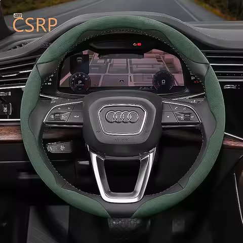 Suede Anti-Slip Steering Wheel Cover for Audi A3 A4 A6 A8 Q5 Q7 R8