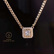 每次必售熱門產品😍！GIA Diamond Necklace！ 絕對白閃公主方shape鑽石💎31份，GIA 證書，E color/ None！ 搭配18K古巴鍊，長度可以調整，單戴&疊戴都nice✨