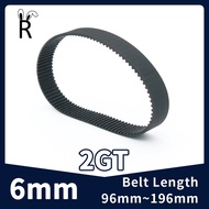 Belt Width 6mm 2GT Timing Belt Rubber Closed Loop Length Perimeter 96mm-196mm 3D Printer Belt GT2 Ti