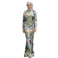 Stella Pleated Kurung - Mint Green