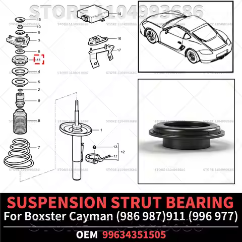 For Porsche 1997-2012 Boxster Cayman (986 987) 1999-2012 911 (996 997) SUSPENSION STRUT BEARING OEM 