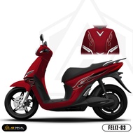 Tem Feliz S Lửa Cách Điệu | FELIZ-03 | Team Decal Rời Hình Dán Xe Máy Điện Vinfast Chống Nước Bền Mà