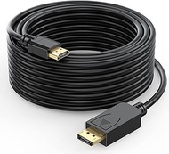 UVOOI 4K DisplayPort to HDMI Cable 20FT, Long Display Port to HDMI Cable 20 Feet DP to HDMI Male to 