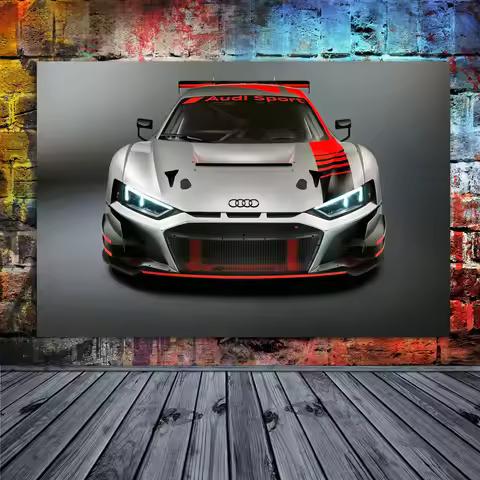 Supercar Audis R8 LMS GT3 Racing Cars Sport Car Wall Art Posters and Prints Canvas Paintings Modern 
