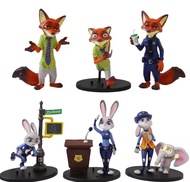 Movies Zootopia 6pcs/set Nick Wilde Judy Hopps Figure Model Toys