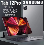 [ซื้อ 1 แถม 6 ฟรี] 2023 ใหม่ SANSUMG Tab 12Pro 11.6 นิ้ว RAM16G ROM512G แท็บเล็ต Android12.0 รองรับซิมการ์ดแบบ Dual WIFI 4G/5G 11 Core Full HD 8800mAh แท็บเล็ตโปรเซสเซอร์สามารถโทรแท็บเล็ตราคาถูก เมนูไทย จัดส่งฟรี แท็บเล็ตราคาถูก