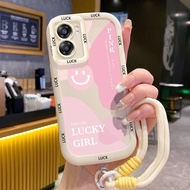 Case For OPPO A57 2022 A77 2022 A57s A57e A77s Lucky Smile Phone Silicone Shockproof Strap