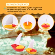 3Pcs Bath Boat Toy Plastic Sailboats Toys Bathtub Sailing Boat (Multicolor Small+Middle+Large Size)