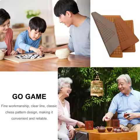 2Pcs Double-Sided Folding Portable Go Chess Game Board Set Educational Strategic Thinking Travel