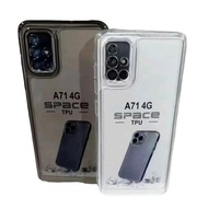 Softcase Samsung A71 4G Case Transparent BlackBENING Clear Black Silicone Casing