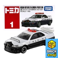 Tomica No.1 Nissan Skyline GT-R (BNR34) Police Car 1/62 (JP/CN) Đồ chơi mô hình xe hơi