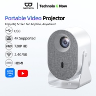 GOOJODOQ Projektor Pawagam Rumah 720 HD Menyokong WIFI 2.4G/5G Wayarles Dengan Stand Projektor Boleh