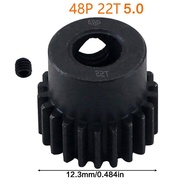 48p 5mm 16t 17t 18t 19t 20t 22t 24t 25t 28t Black Steel Metal Pinion Motor Gear for 1/10 Axial Scx10