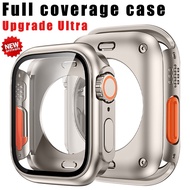 Upgrade Case for Apple Watch 8 7 45mm Screen Protector Hard PC Tempered Glass IWatch Series10 46mm 4
