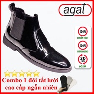 Agat Men's High Collar Boots, Beautiful High Quality, Super Durable Stitched Sole, 3cm Height Increa