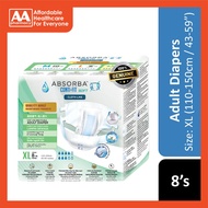 Absorba Conti-Fit Soft Adult Diapers Size XL 8's (110-150cm / 43-59 inches)