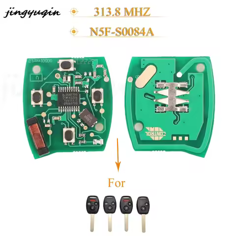 jingyuqin 4 Buttons Remote Flip Car Key Circuit Board Fob N5F-S0084A ID46 Chip 313.8Mhz For Honda Ac