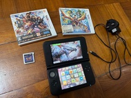 Nintendo 3DS LL 紅色 (連充電器) + 3隻game 《魔物獵人XX 冇盒》《魔物獵人Stories 有盒 》《Project X Zone 有盒》