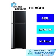 Hitachi Big 2 Inverter Glass Series Refrigerator (489L) R-VG580P7M GBK