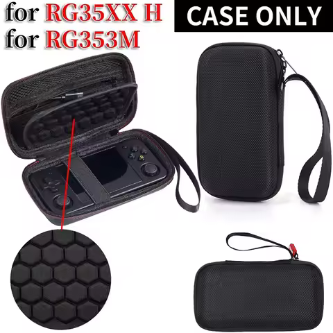 Hard Carrying Case PortablBag For RG35XX H RG353M Retro Game Console Travel Storage Holder With Mesh