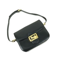 CELINE 黑色皮革 馬車釦 側背包 - 01425