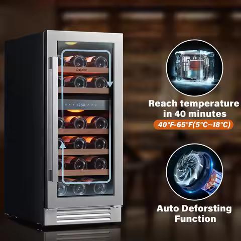 Ca’Lefort 85L Compressor Wine Cooler - 5-18°C/40-65°F Adjustable, LED Lighting, Auto Defrost, Eco-Fr