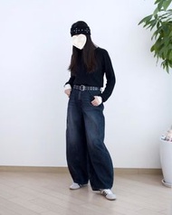 Gori 黑色彎刀牛仔褲