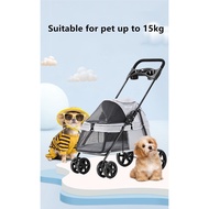 Multifunctional Collapsible Pet Stroller Small and Compact 4-Wheel Pet Sports CarSuitable for Cats and Dogs Outdoor Supp