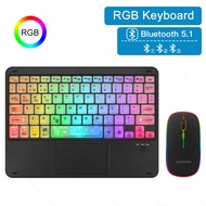 [🇲🇾Stock&COD]🚀 GOOJODOQ Bluetooth Wireless Keyboard Clear Crystal RGB LED With Touch English For Pho
