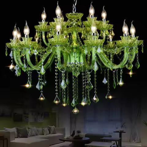 Hot Selling Green K9 Crystal Chandelier Lustre Crystal Chandelier Optional Lustres De Cristal Chande