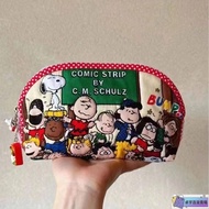 [Zhuoyu Department Store] Snoopy Pencil Case Cartoon Cute Fashion Simple Printed Stationery Bag Larg