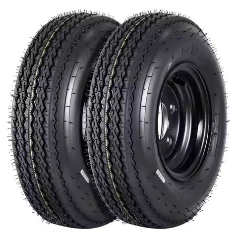 5 Lug Trailer Tires Set of 2, 4.80-8 480x8 4.80x8 480-8 Heavy Duty Tires With 8" Black Rims For Util