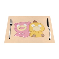 Pokemon Slowpoke Custom Table Placemats PVC Woven Art Washable Table Placemats for Party Buffet Dinner Decorations
