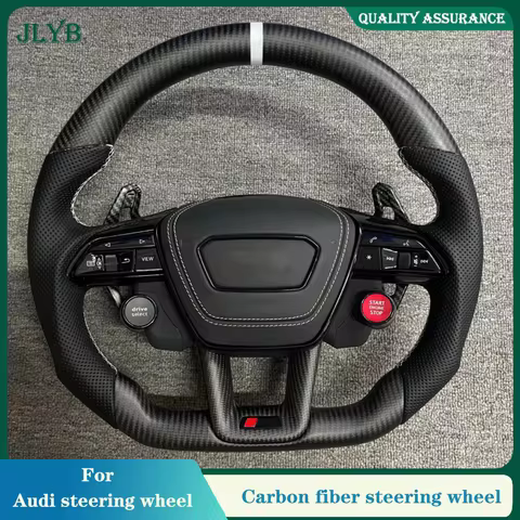 Upgraded carbon fiber For R8 leather steering wheel For Audi RS A3 A4L A5 A6L A7 Q2 Q3 S4 S5 S7 8V B