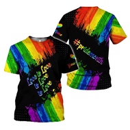 3D printed men's T-shirt personalized T-shirt rainbow proud gift T-shirt