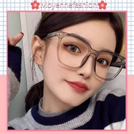 New Korean anti blue light glasses Flat lens Elliptical eyeglass frame Black glasses For both men an