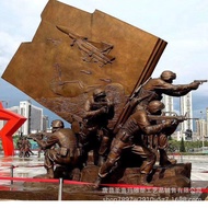 Large Square Military Sculpture Modern Character Sculpture Ornaments Commemorative Educational Meani