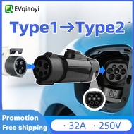 Type1 To Type2 Ev Charger Adapter 32a Ev Charger Connector Sae J1772 Socket Type 1 For Charging Type