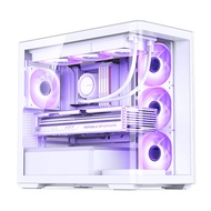 Jonsbo D300 White PC Case – 4mm tempered glass, Supports M-ATX/ITX, VGA 430mm, Radiator 360mm