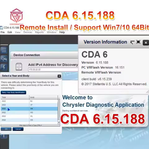 Newest CDA 6.15.188 CDA6 Engineering Software Work with MicroPod 2 for FLASH Downloader AND VIN EDIT