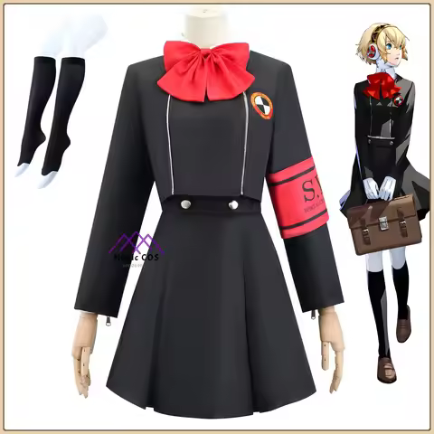 Aigis Cosplay Costume Comic Con Mecha Set + Wig + Gloves + Shoulder PadsWomen's High Quality Anime O