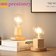 PRESTONRY Bulb Holder Household E27 Night Light Home Decor Solid Wood Bohemian Wood Lamp Holder