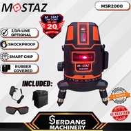 MOSTAZ 5 Line laser Leveling - Red line - MSR2000 - Heavy Duty for work - 6 Months Local Warranty - 