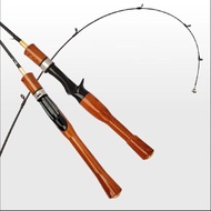 Lure UL fishing rod with solid flexible top and wooden handle length 1m68, 1m8, 1m98, UL fishing rod
