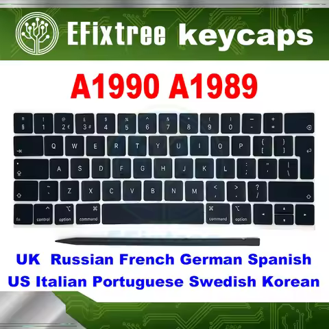 New Original Laptop A1990 A1989 Keyboard Keys Keycaps For Macbook Pro 15'' A1990 A1989 Keyboard key 