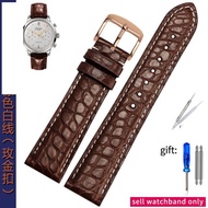 ☢◙♙ สายนาฬิกาหนังจระเข้หนังแท้สายนาฬิกาผู้ชายสำหรับ Mido Tissot Longines สายนาฬิกา 20 22 มม. อุปกรณ์