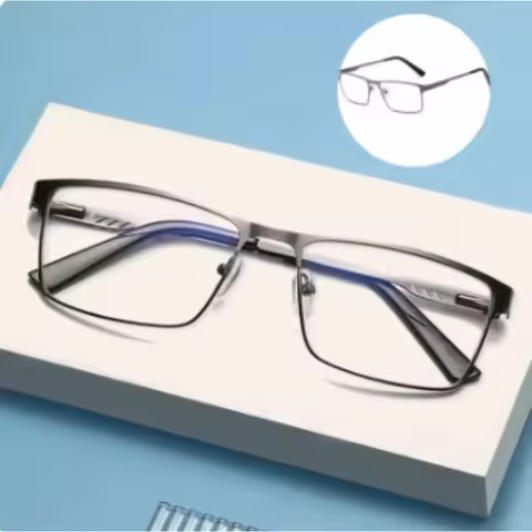 +1.25 1.5 1.75 2.0 5.0 6.0 Gafas Lectura Hombre Mens Glasses Men Square Metal Large Frame Reading Pr