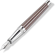 Staedtler J.S Princeps Fountain Pen, European black walnut wood, 18. kt. White gold nib platinum pla